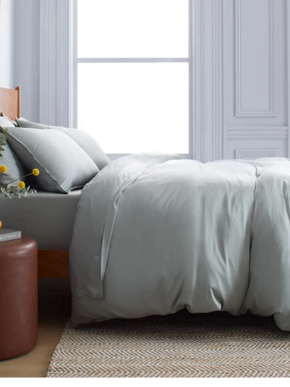 Bamboo Duvet Cover Full/Queen Eucalyptus Light Green (no shams)